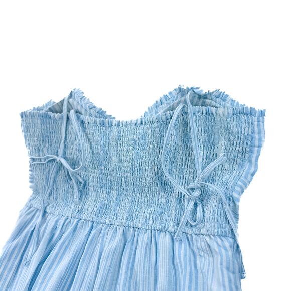 Derek Heart Blue & White Striped Romper with Pockets-XL - Picture 6 of 6